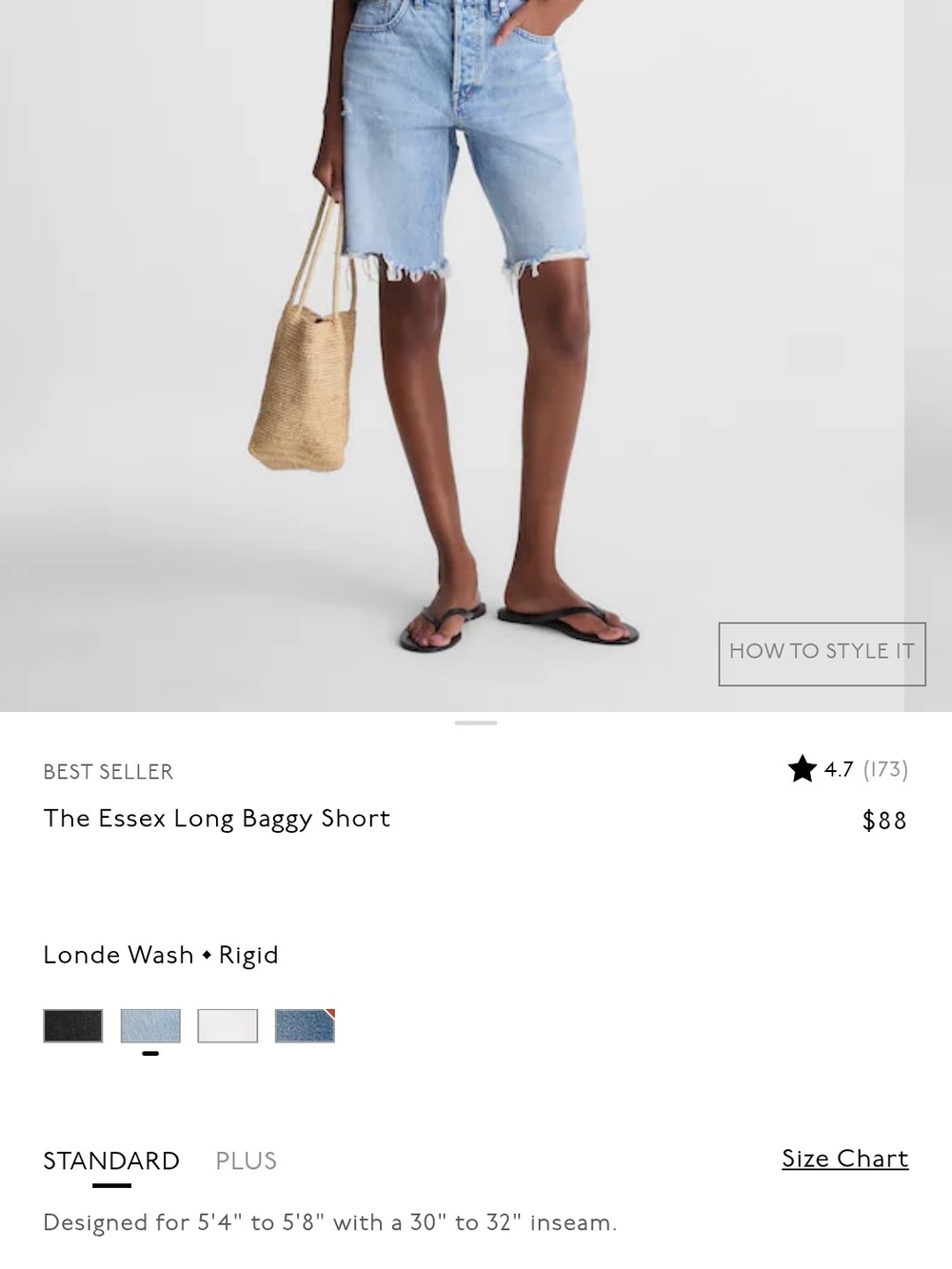 Madewell The Essex Long Baggy Short 24